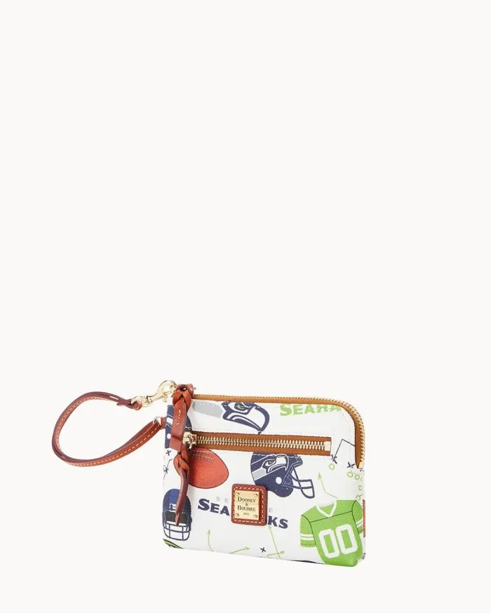NFL Seahawks Zip Around Wristlet Seahawks Women Dooney and Bourke Wallets NFL Seahawks Zip Around Wristlet Seahawks Women Dooney and Bourke Wallets