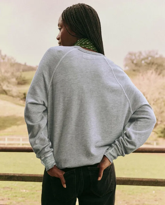 Novelty Tees and Sweats Women The Great The College Sweatshirt Graphic Soft Heather Grey With Rodeo Graphi Novelty Tees and Sweats Women The Great The College Sweatshirt Graphic Soft Heather Grey With Rodeo Graphi