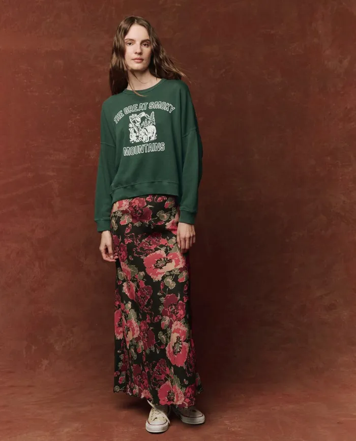 Novelty Tees and Sweats Women The Great The Teammate Sweatshirt Graphic Winter Pine With Great Smoky Mount Novelty Tees and Sweats Women The Great The Teammate Sweatshirt Graphic Winter Pine With Great Smoky Mount
