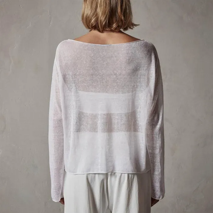 Novelty Tops Women James Perse Soleil Linen Shell Top White