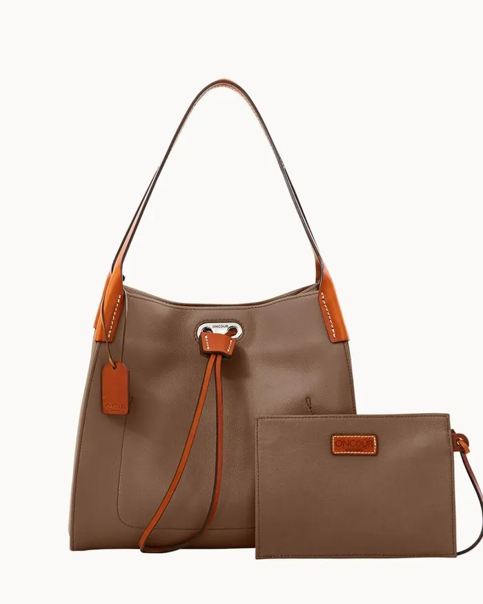 Oncour Twist Small Full Up Dark Taupe Women Dooney and Bourke Mini Bags Oncour Twist Small Full Up Dark Taupe Women Dooney and Bourke Mini Bags