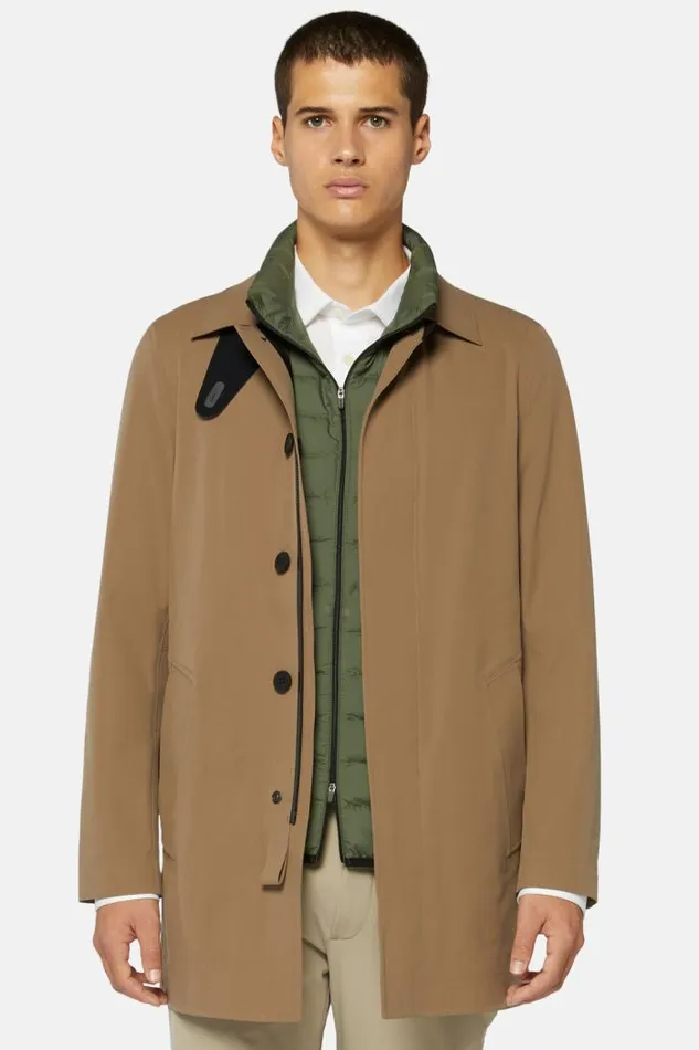 Outerwear Men Boggi Milano B Tech Recycled Technical Fabric Raincoat Brown Outerwear Men Boggi Milano B Tech Recycled Technical Fabric Raincoat Brown