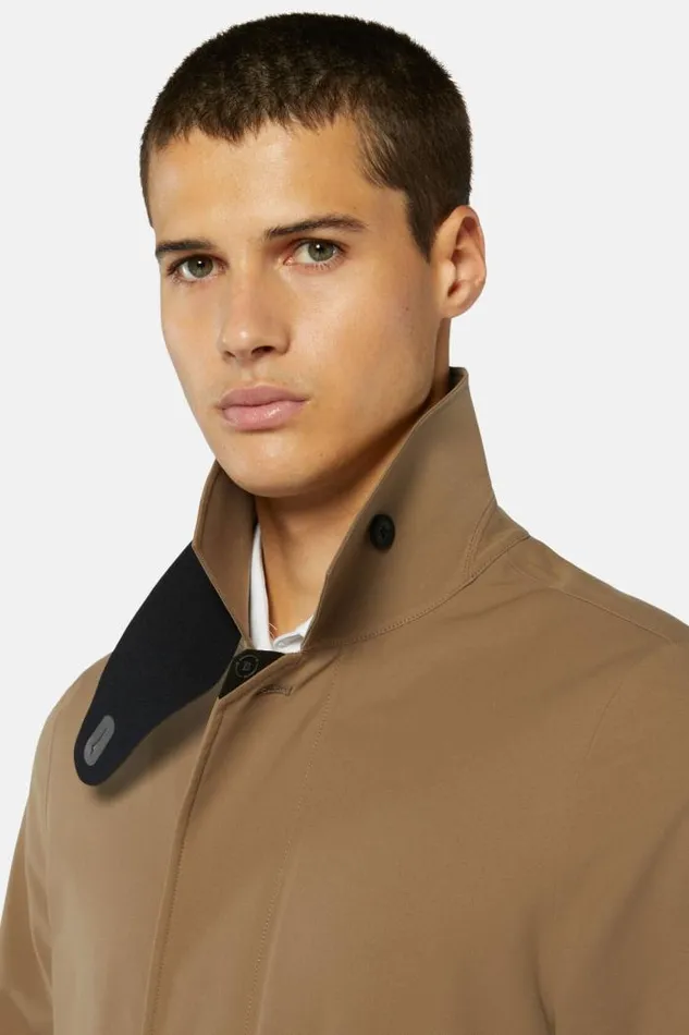 Outerwear Men Boggi Milano B Tech Recycled Technical Fabric Raincoat Brown Outerwear Men Boggi Milano B Tech Recycled Technical Fabric Raincoat Brown