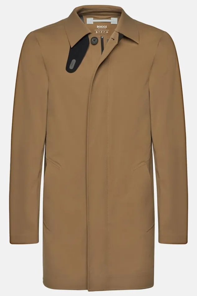 Outerwear Men Boggi Milano B Tech Recycled Technical Fabric Raincoat Brown Outerwear Men Boggi Milano B Tech Recycled Technical Fabric Raincoat Brown