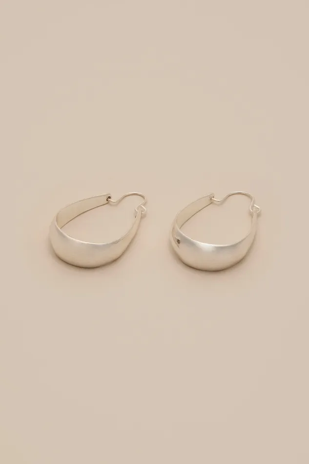 Oval Hoop Earrings Silver Women Lucky Brand Jewelry