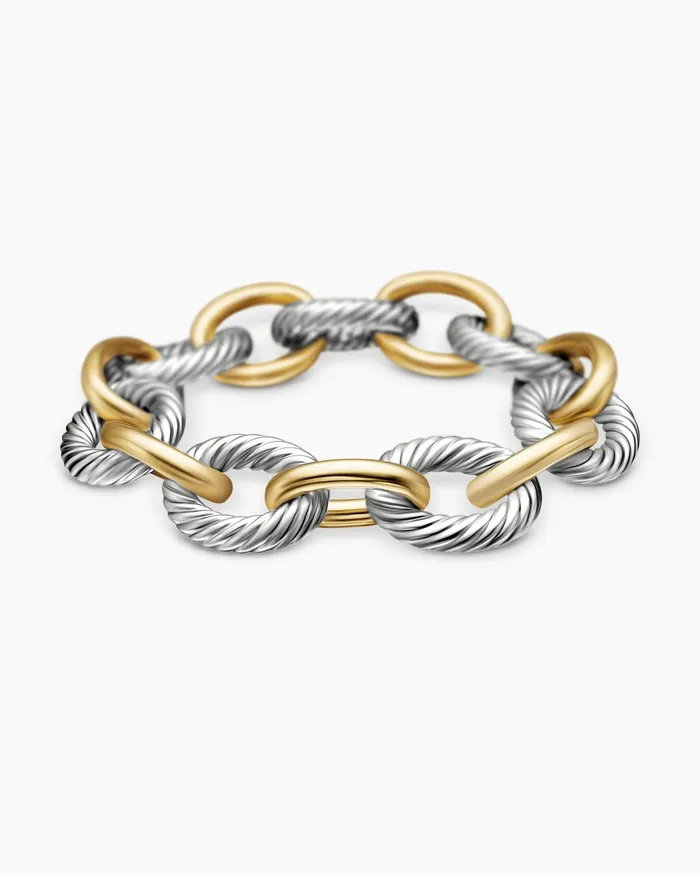 Oval Link Chain Bracelet In Sterling Silver With 18K Yellow Gold 17mm Women David Yurman Chain Oval Link Chain Bracelet In Sterling Silver With 18K Yellow Gold 17mm Women David Yurman Chain