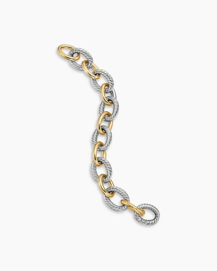 Oval Link Chain Bracelet In Sterling Silver With 18K Yellow Gold 17mm Women David Yurman Chain Oval Link Chain Bracelet In Sterling Silver With 18K Yellow Gold 17mm Women David Yurman Chain