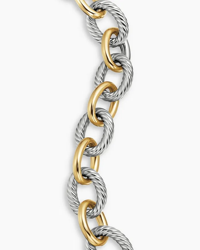 Oval Link Chain Bracelet In Sterling Silver With 18K Yellow Gold 17mm Women David Yurman Chain Oval Link Chain Bracelet In Sterling Silver With 18K Yellow Gold 17mm Women David Yurman Chain