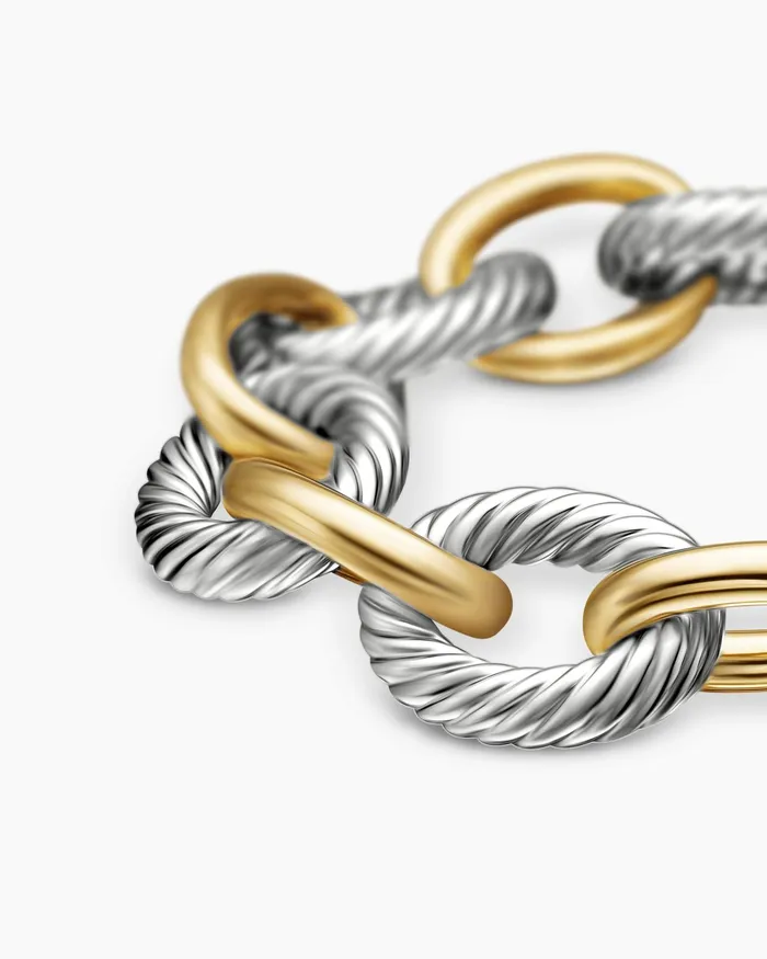 Oval Link Chain Bracelet In Sterling Silver With 18K Yellow Gold 17mm Women David Yurman Chain Oval Link Chain Bracelet In Sterling Silver With 18K Yellow Gold 17mm Women David Yurman Chain
