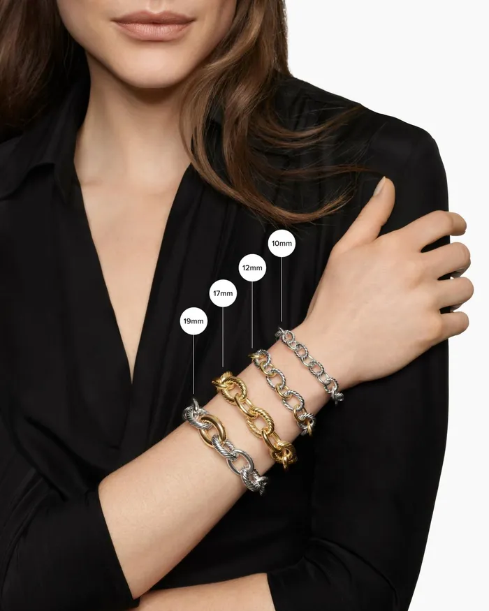Oval Link Chain Bracelet In Sterling Silver With 18K Yellow Gold 17mm Women David Yurman Chain Oval Link Chain Bracelet In Sterling Silver With 18K Yellow Gold 17mm Women David Yurman Chain