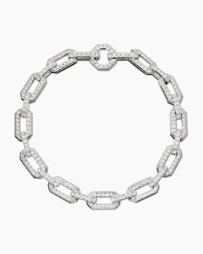 Pav Chain Bracelet In 18K White Gold 7mm Women David Yurman Chain Pav Chain Bracelet In 18K White Gold 7mm Women David Yurman Chain