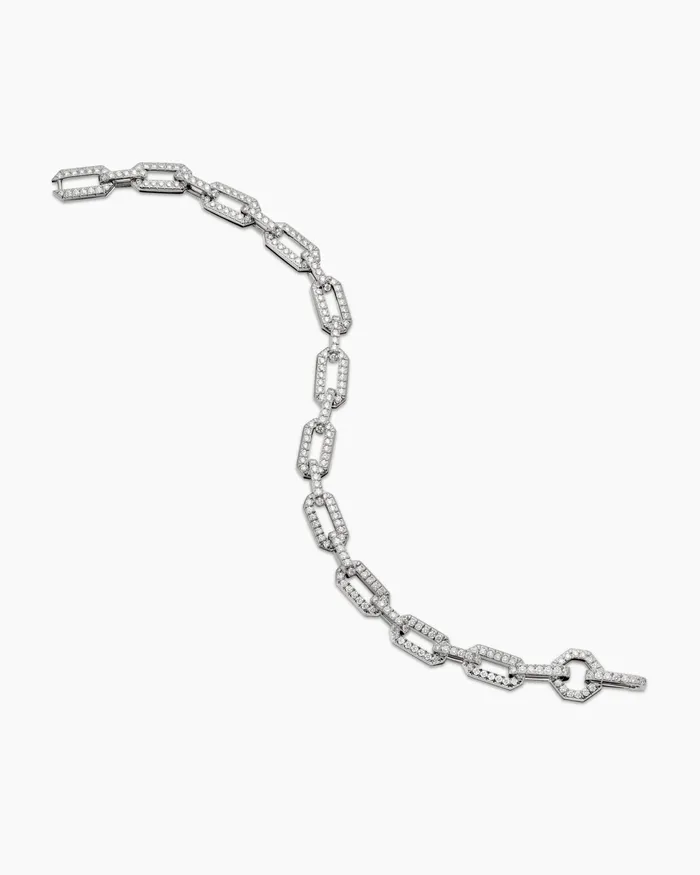 Pav Chain Bracelet In 18K White Gold 7mm Women David Yurman Chain Pav Chain Bracelet In 18K White Gold 7mm Women David Yurman Chain