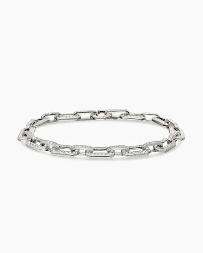 Pav Chain Bracelet In 18K White Gold 7mm Women David Yurman Chain Pav Chain Bracelet In 18K White Gold 7mm Women David Yurman Chain