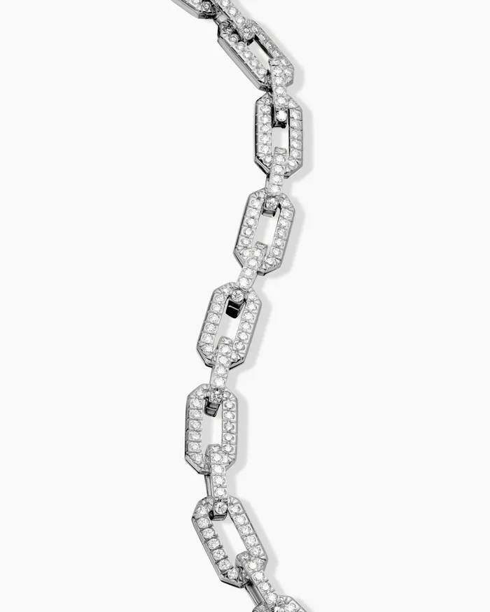 Pav Chain Bracelet In 18K White Gold 7mm Women David Yurman Chain Pav Chain Bracelet In 18K White Gold 7mm Women David Yurman Chain
