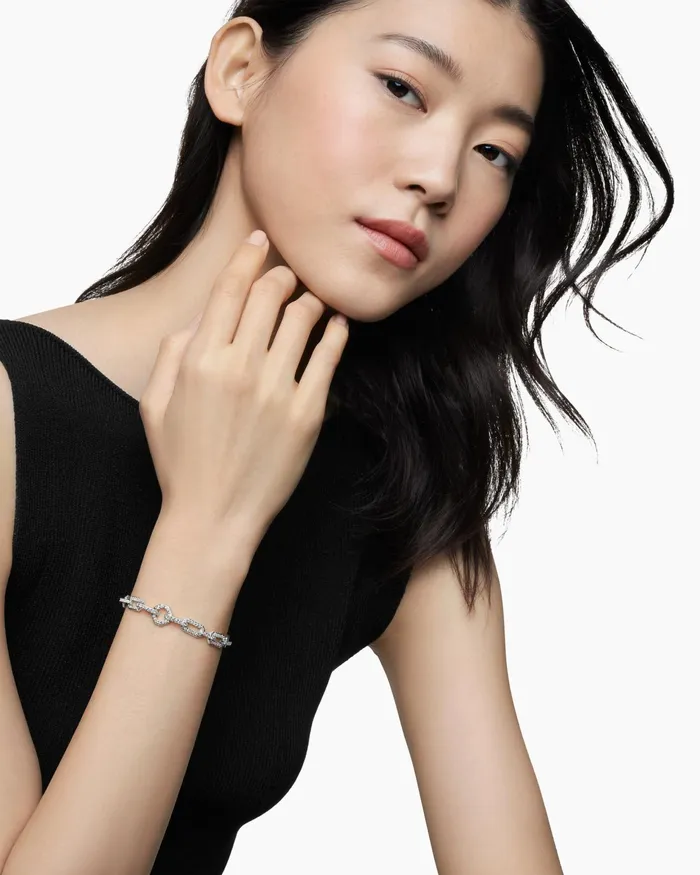 Pav Chain Bracelet In 18K White Gold 7mm Women David Yurman Chain Pav Chain Bracelet In 18K White Gold 7mm Women David Yurman Chain