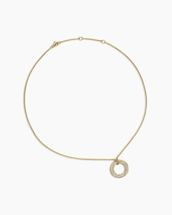 Pav Crossover Pendant Necklace In 18K Yellow Gold With Diamonds 21mm Women David Yurman Pendant Pav Crossover Pendant Necklace In 18K Yellow Gold With Diamonds 21mm Women David Yurman Pendant