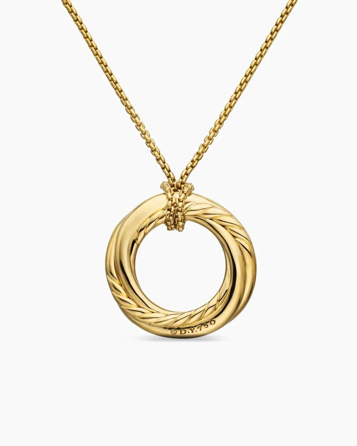 Pav Crossover Pendant Necklace In 18K Yellow Gold With Diamonds 21mm Women David Yurman Pendant Pav Crossover Pendant Necklace In 18K Yellow Gold With Diamonds 21mm Women David Yurman Pendant