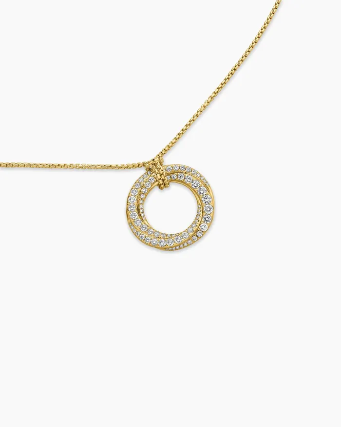 Pav Crossover Pendant Necklace In 18K Yellow Gold With Diamonds 21mm Women David Yurman Pendant Pav Crossover Pendant Necklace In 18K Yellow Gold With Diamonds 21mm Women David Yurman Pendant