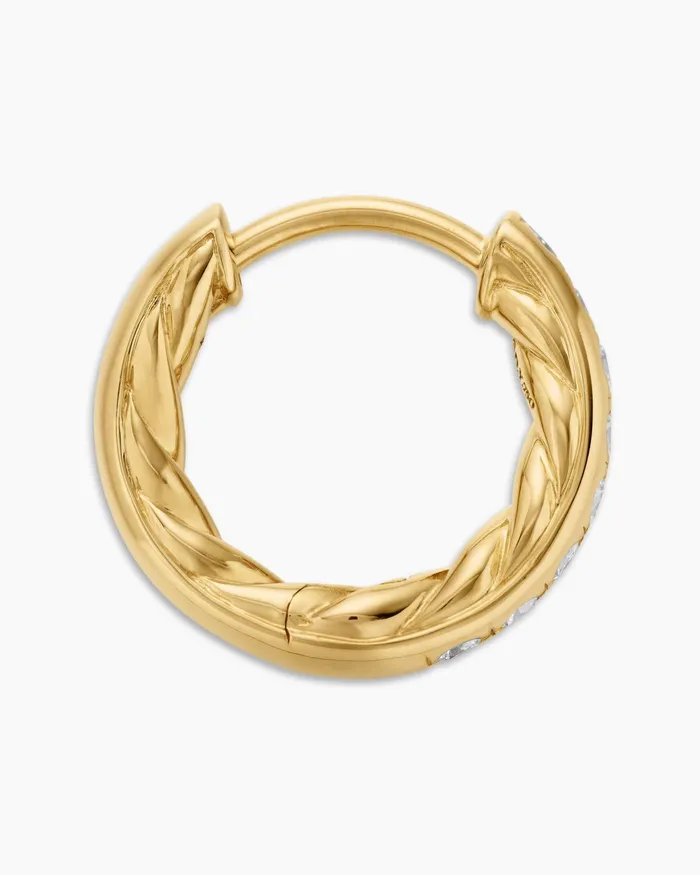 Pav Huggie Hoop Earrings In 18K Yellow Gold With Diamonds 13mm Women David Yurman Hoop Pav Huggie Hoop Earrings In 18K Yellow Gold With Diamonds 13mm Women David Yurman Hoop