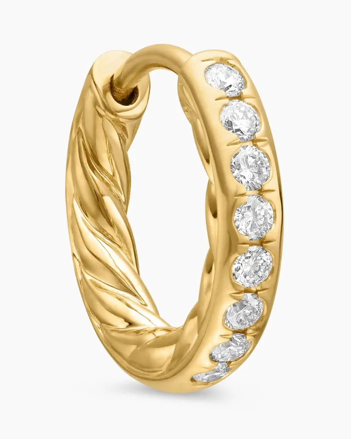 Pav Huggie Hoop Earrings In 18K Yellow Gold With Diamonds 13mm Women David Yurman Hoop Pav Huggie Hoop Earrings In 18K Yellow Gold With Diamonds 13mm Women David Yurman Hoop