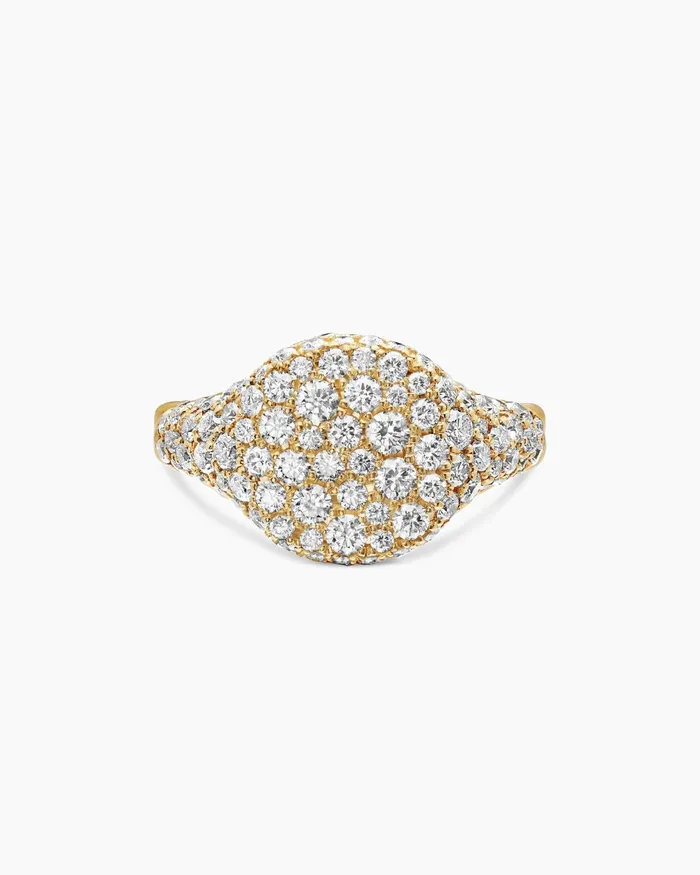 Pav Pinky Ring In 18K Yellow Gold With Diamonds 10mm Women David Yurman Pinky Pav Pinky Ring In 18K Yellow Gold With Diamonds 10mm Women David Yurman Pinky