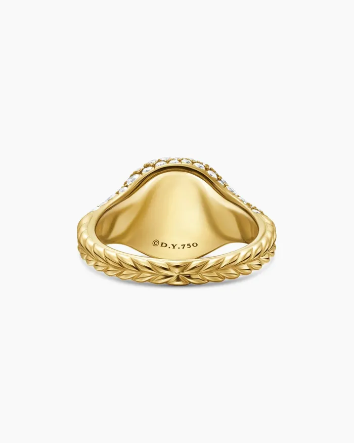 Pav Pinky Ring In 18K Yellow Gold With Diamonds 10mm Women David Yurman Pinky Pav Pinky Ring In 18K Yellow Gold With Diamonds 10mm Women David Yurman Pinky