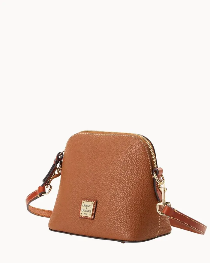 Pebble Grain Domed Crossbody Caramel Women Dooney and Bourke Crossbodies Pebble Grain Domed Crossbody Caramel Women Dooney and Bourke Crossbodies