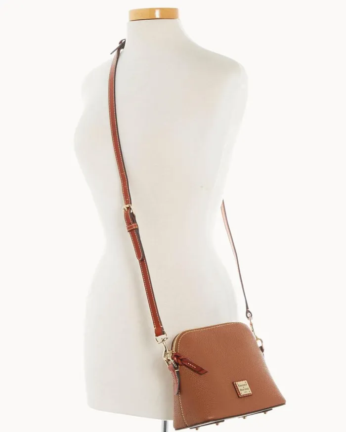 Pebble Grain Domed Crossbody Caramel Women Dooney and Bourke Crossbodies Pebble Grain Domed Crossbody Caramel Women Dooney and Bourke Crossbodies
