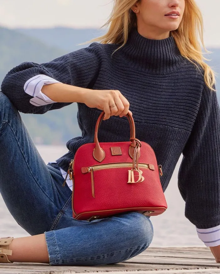 Pebble Grain Domed Satchel Caramel Women Dooney and Bourke Satchels Pebble Grain Domed Satchel Caramel Women Dooney and Bourke Satchels