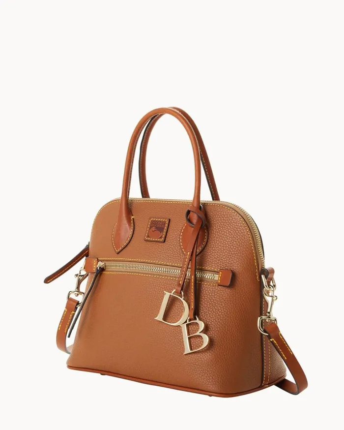 Pebble Grain Domed Satchel Caramel Women Dooney and Bourke Satchels Pebble Grain Domed Satchel Caramel Women Dooney and Bourke Satchels