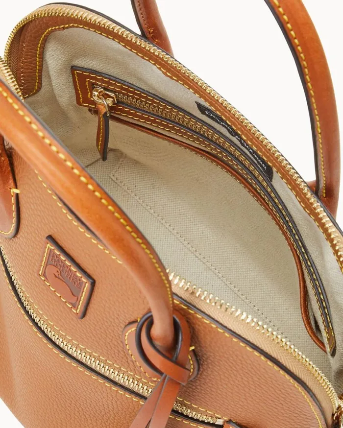 Pebble Grain Domed Satchel Caramel Women Dooney and Bourke Satchels Pebble Grain Domed Satchel Caramel Women Dooney and Bourke Satchels