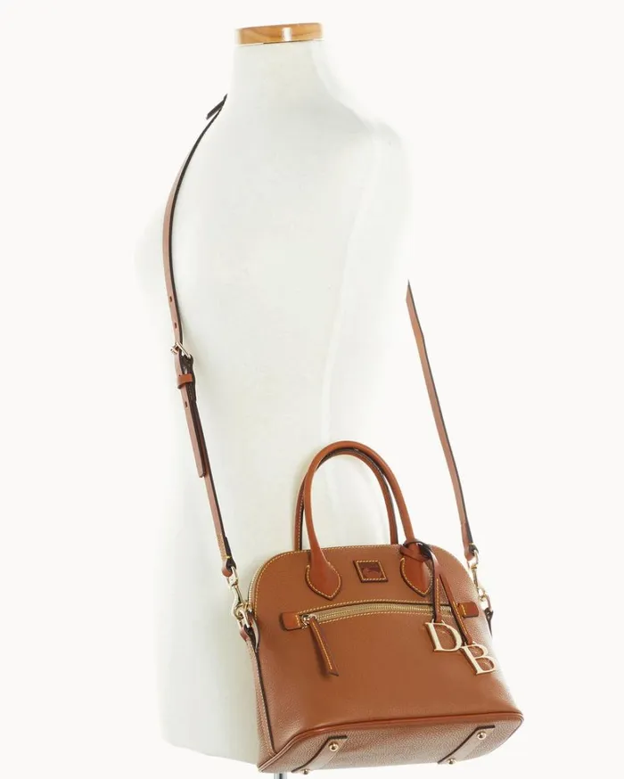 Pebble Grain Domed Satchel Caramel Women Dooney and Bourke Satchels Pebble Grain Domed Satchel Caramel Women Dooney and Bourke Satchels