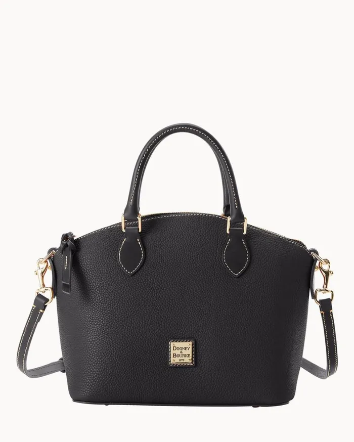 Pebble Grain Geena Satchel Black Black Women Dooney and Bourke Satchels