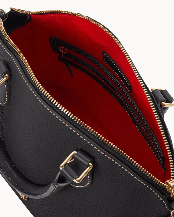 Pebble Grain Geena Satchel Black Black Women Dooney and Bourke Satchels Pebble Grain Geena Satchel Black Black Women Dooney and Bourke Satchels