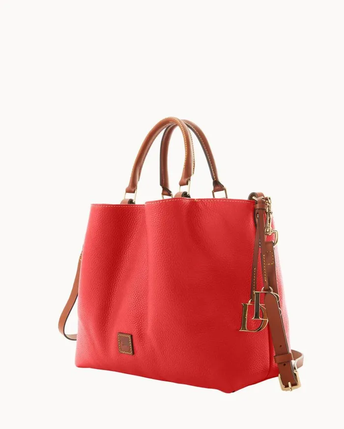 Pebble Grain Large Barlow Red Women Dooney and Bourke Satchels