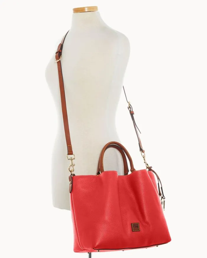 Pebble Grain Large Barlow Red Women Dooney and Bourke Satchels