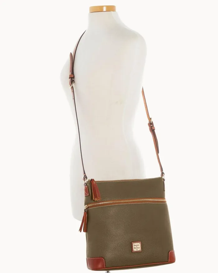 Pebble Grain Large Tassel Crossbody Olive Women Dooney and Bourke Crossbodies Pebble Grain Large Tassel Crossbody Olive Women Dooney and Bourke Crossbodies