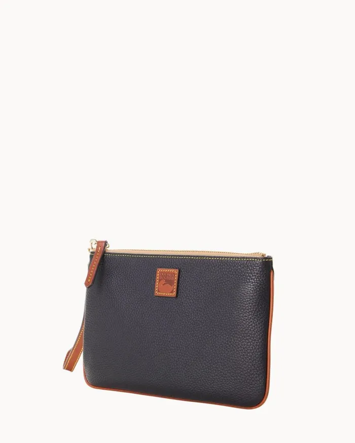 Pebble Grain Large Wristlet Black Women Dooney and Bourke Wallets Pebble Grain Large Wristlet Black Women Dooney and Bourke Wallets