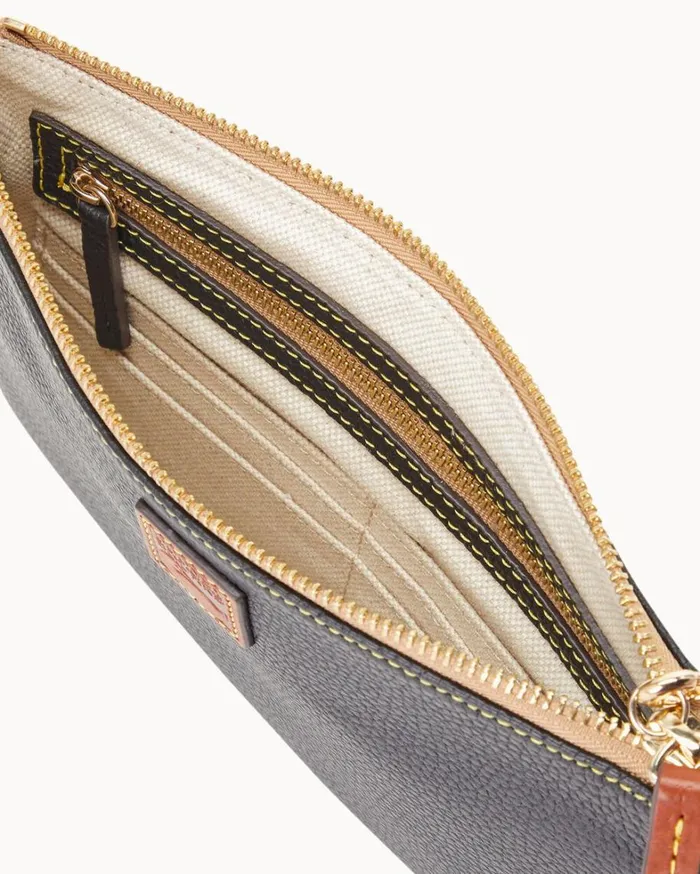 Pebble Grain Large Wristlet Black Women Dooney and Bourke Wallets Pebble Grain Large Wristlet Black Women Dooney and Bourke Wallets