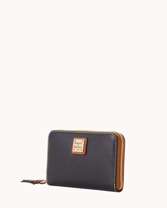 Pebble Grain Medium Zip Around Wallet Black Women Dooney and Bourke Wallets Pebble Grain Medium Zip Around Wallet Black Women Dooney and Bourke Wallets