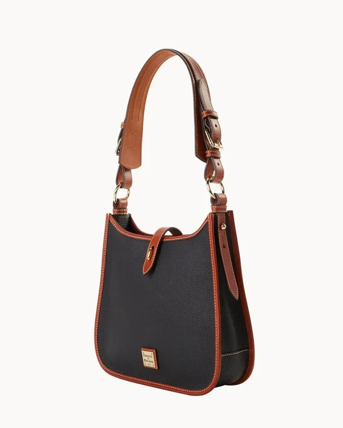 Pebble Grain Messenger Black Women Dooney and Bourke Shoulder Bags Pebble Grain Messenger Black Women Dooney and Bourke Shoulder Bags