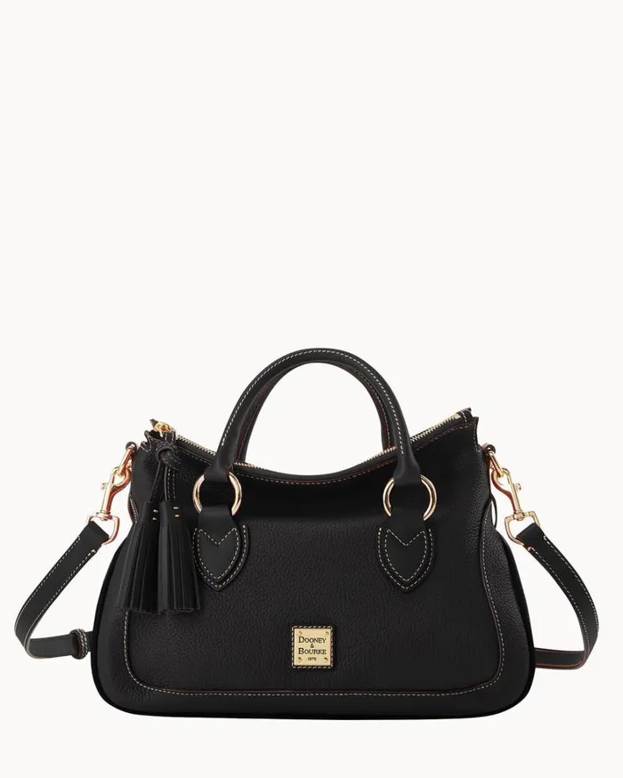 Pebble Grain Satchel Black Black Women Dooney and Bourke Satchels