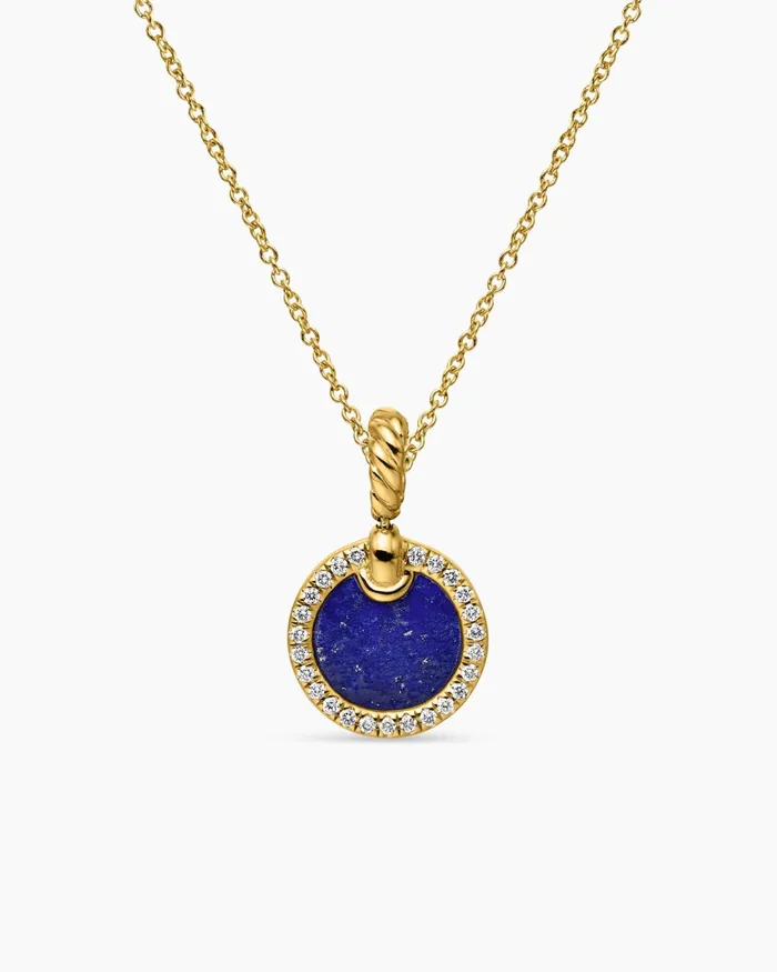 Petite DY Elements Pendant Necklace In 18K Yellow Gold With Lapis And Diamonds 178mm Women David Yurman Pendant Petite DY Elements Pendant Necklace In 18K Yellow Gold With Lapis And Diamonds 178mm Women David Yurman Pendant