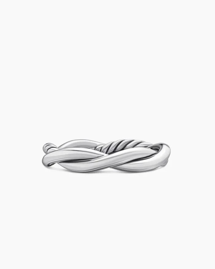 Petite Infinity Band Ring In Sterling Silver With Diamonds 4mm Women David Yurman Band Petite Infinity Band Ring In Sterling Silver With Diamonds 4mm Women David Yurman Band