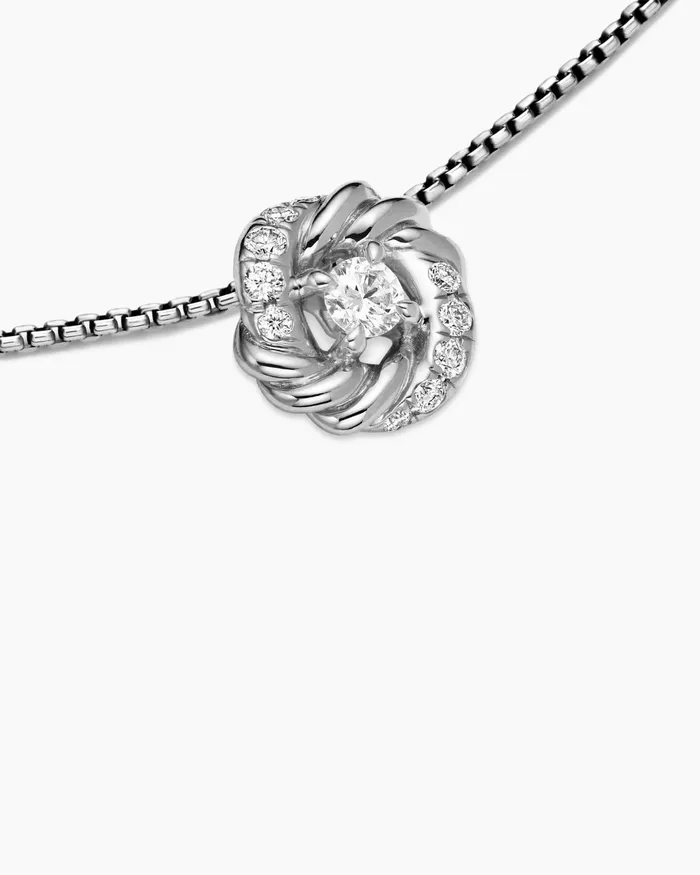 Petite Infinity Pendant Necklace In Sterling Silver With Diamonds 8mm Women David Yurman Pendant Petite Infinity Pendant Necklace In Sterling Silver With Diamonds 8mm Women David Yurman Pendant