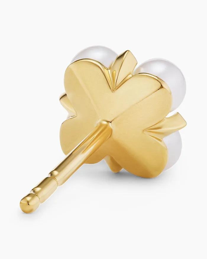 Petite Modern Renaissance Pearl Stud Earrings In 18K Yellow Gold With Diamonds 78mm Women David Yurman Stud Petite Modern Renaissance Pearl Stud Earrings In 18K Yellow Gold With Diamonds 78mm Women David Yurman Stud