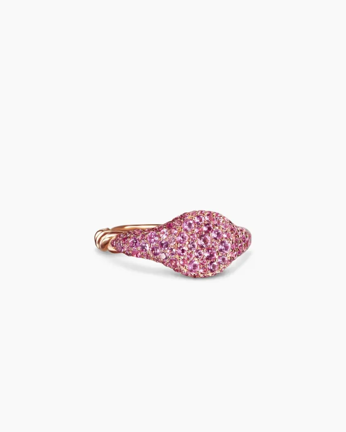 Petite Pav Pinky Ring In 18K Rose Gold 7mm Women David Yurman Pinky