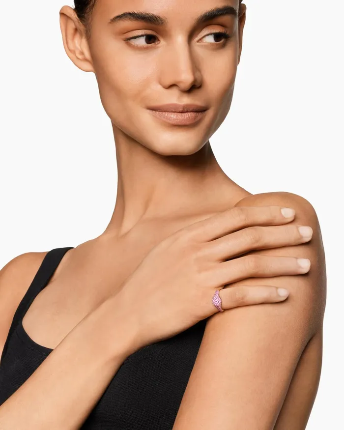 Petite Pav Pinky Ring In 18K Rose Gold 7mm Women David Yurman Pinky Petite Pav Pinky Ring In 18K Rose Gold 7mm Women David Yurman Pinky