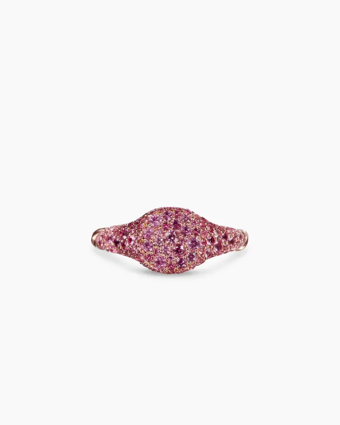 Petite Pav Pinky Ring In 18K Rose Gold 7mm Women David Yurman Pinky Petite Pav Pinky Ring In 18K Rose Gold 7mm Women David Yurman Pinky