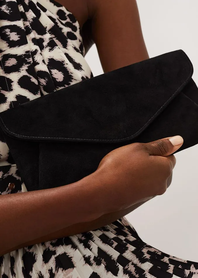 Phase Eight Bags and Clutches Wendie Suede Envelope Clutch Bag Black 8211 Women Phase Eight Bags and Clutches Wendie Suede Envelope Clutch Bag Black 8211 Women